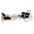 Amina Solid Acacia Wood 4-Person Conversation Set