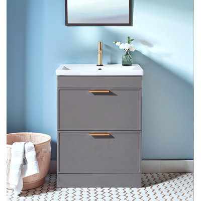 Meuble-lavabo simple 24 po avec plateau en céramique