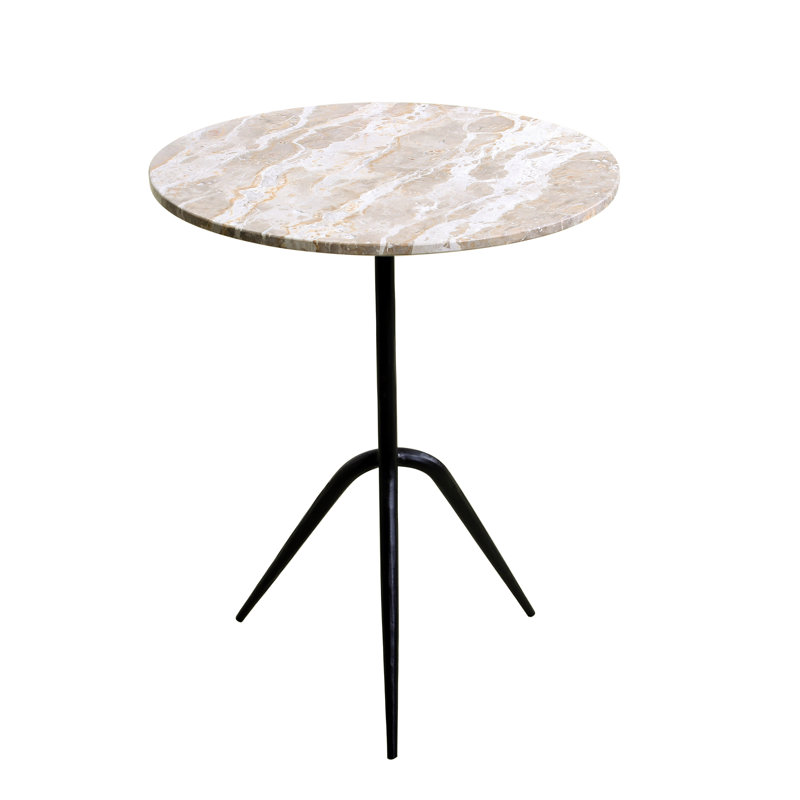 Glacier 18" Accent Table with Capri Beige Marble