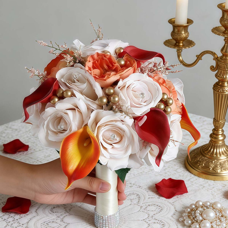 Bouquets de mariage pour les demoiselles d'honneur, Orange
