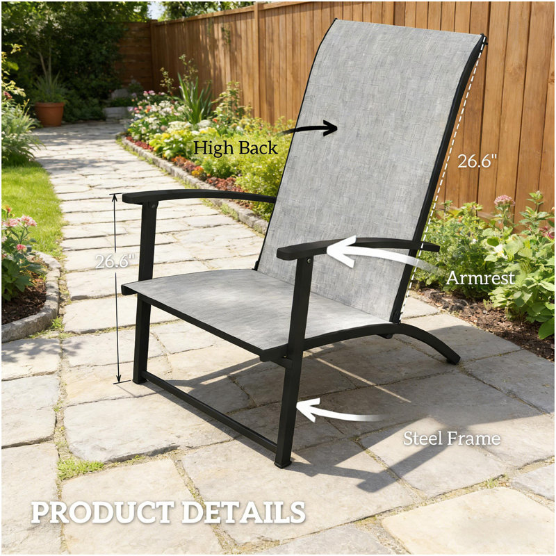 Ensemble de 2 chaises d'extérieur pliantes, Gris