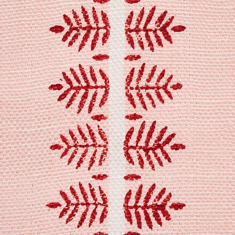 Tissu imprimé à la main Alva, Rougir