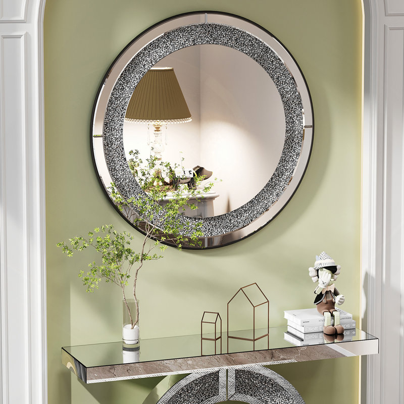 Miroir rond en cristal 33,46 "(85Cm)