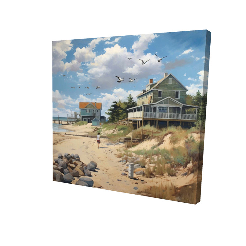 Beach Walk - Toile côtière contemporaine pour la décoration intérieure