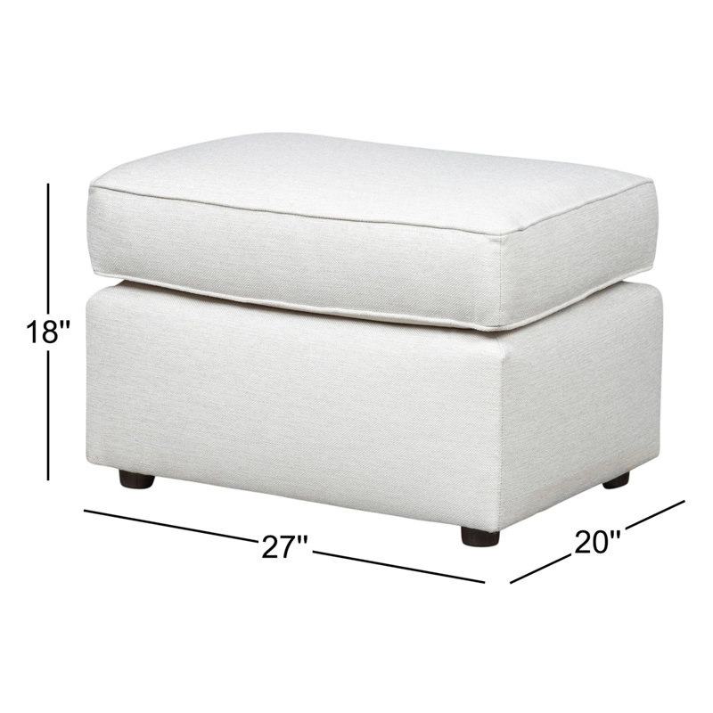 Lawson Upholstered Ottoman with Web Suspension, Monique Oyster