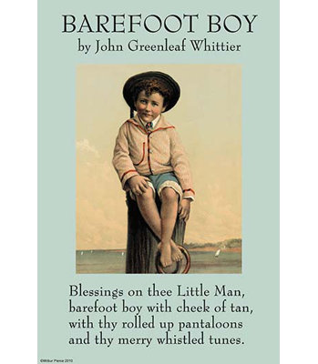 « barefoot boy » par john greenleaf whittier-reproduction d’impression non encadrée