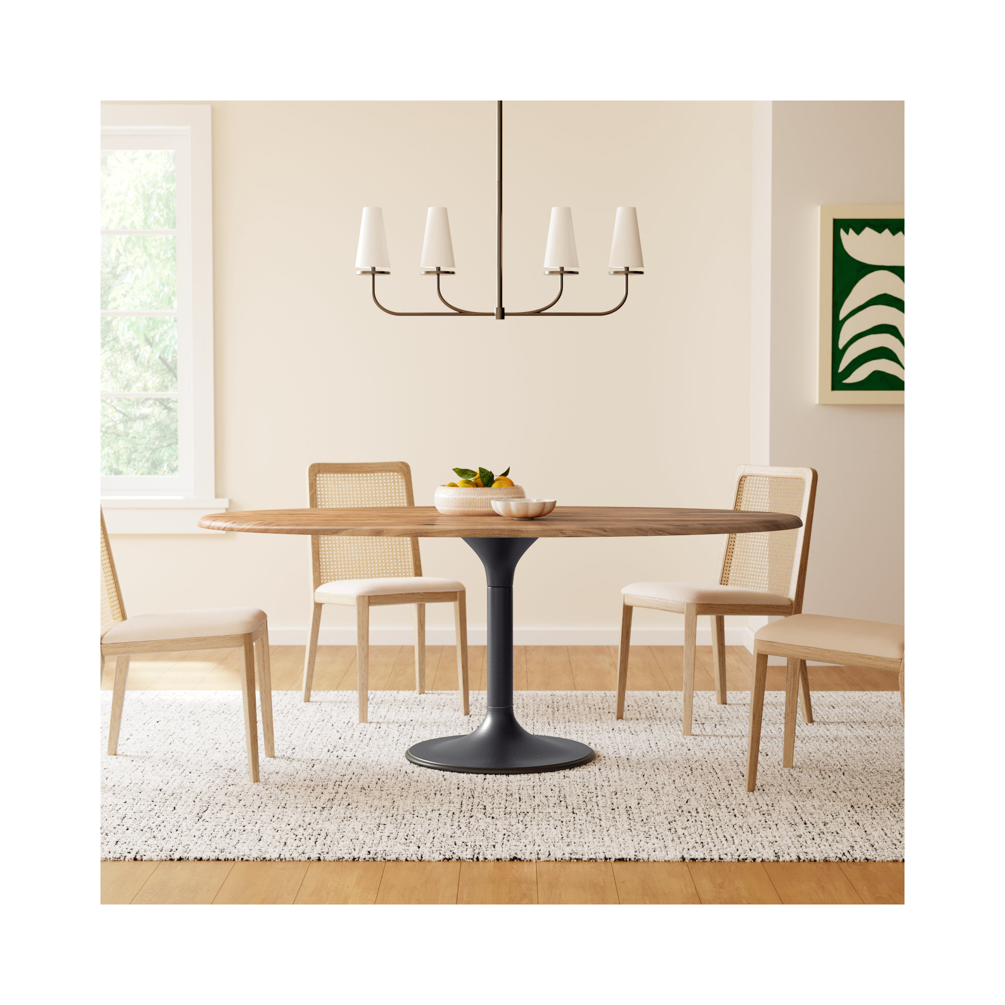 Victorine Modern Dining Table, 30"H x 55"W x 55"D, Wood