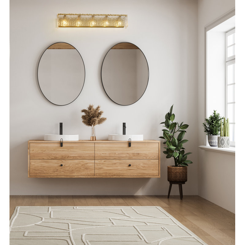 Timeothy 5 Light Vanity, Brushed Gold