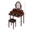 Ensemble de coiffeuse avec miroir à angle réglable, table de maquillage rétro et tabouret rembourré avec doublure en velours 5 tiroirs-1361404554