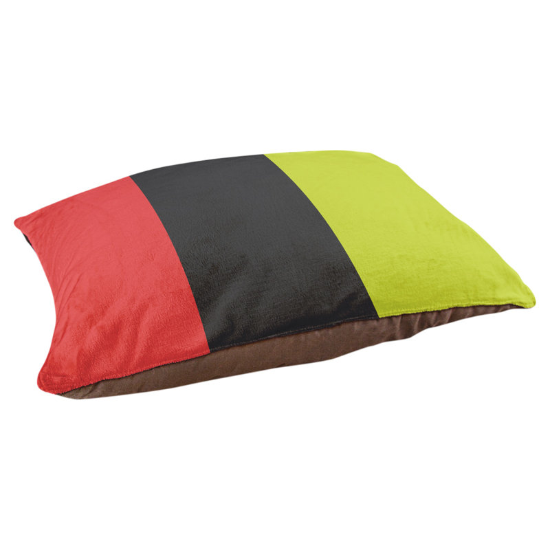 Coussin Washington, Moyen (l 28 po x P 18 po x H 9,5 po), Rouge torche / gris anthracite / vert volt