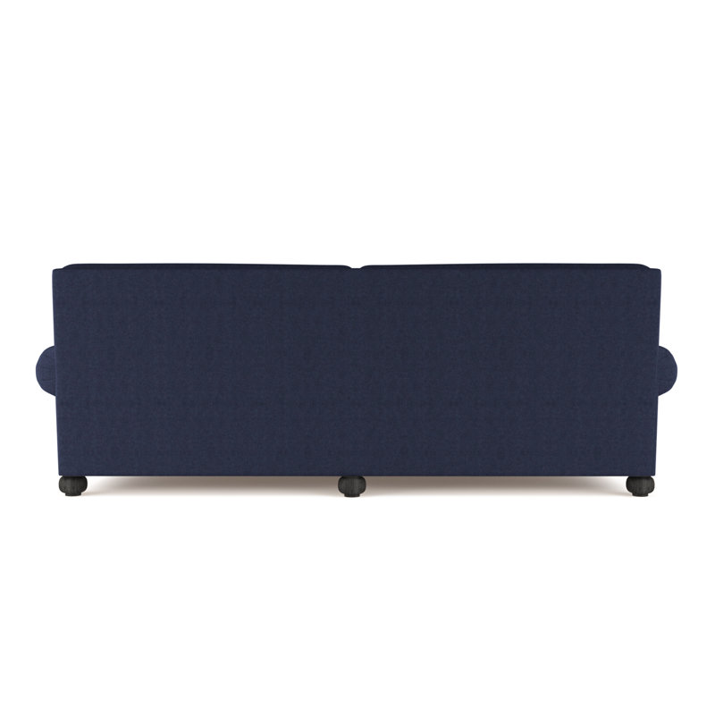 Sofa, Plush Velvet Blue Print
