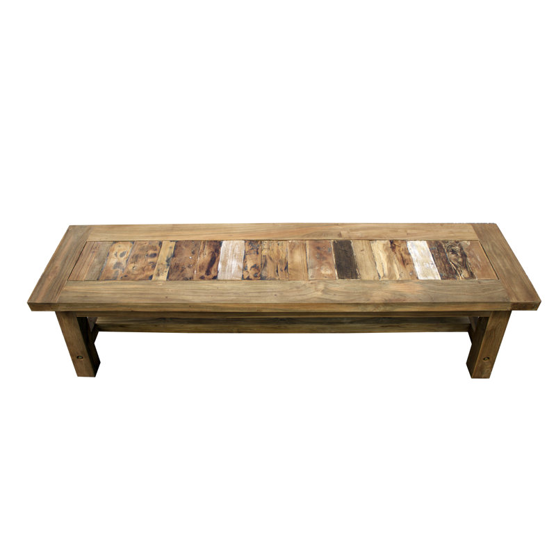 Recycled Teak Bench, Natural/Unfinished