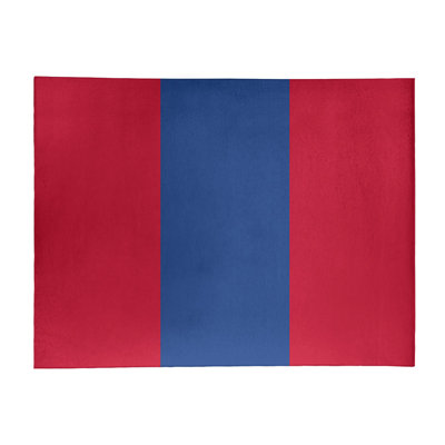 Tapis rouge/bleu rayé