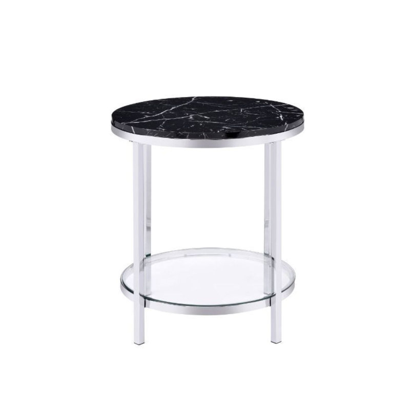 Table de bout avec plateau en verre