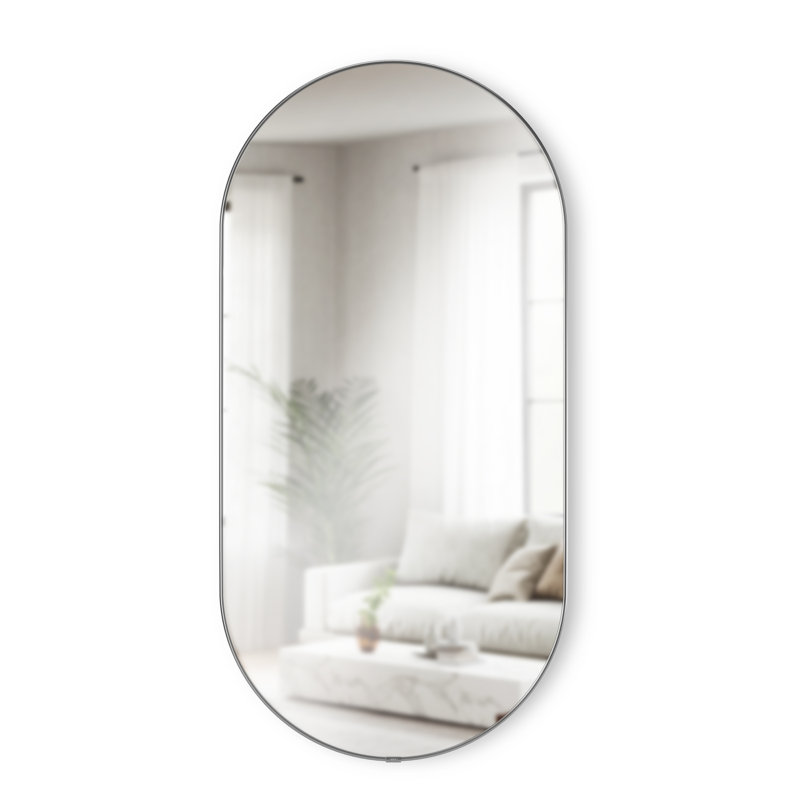 Hubba Pill Mirror 36X18 Brass, Matte Black