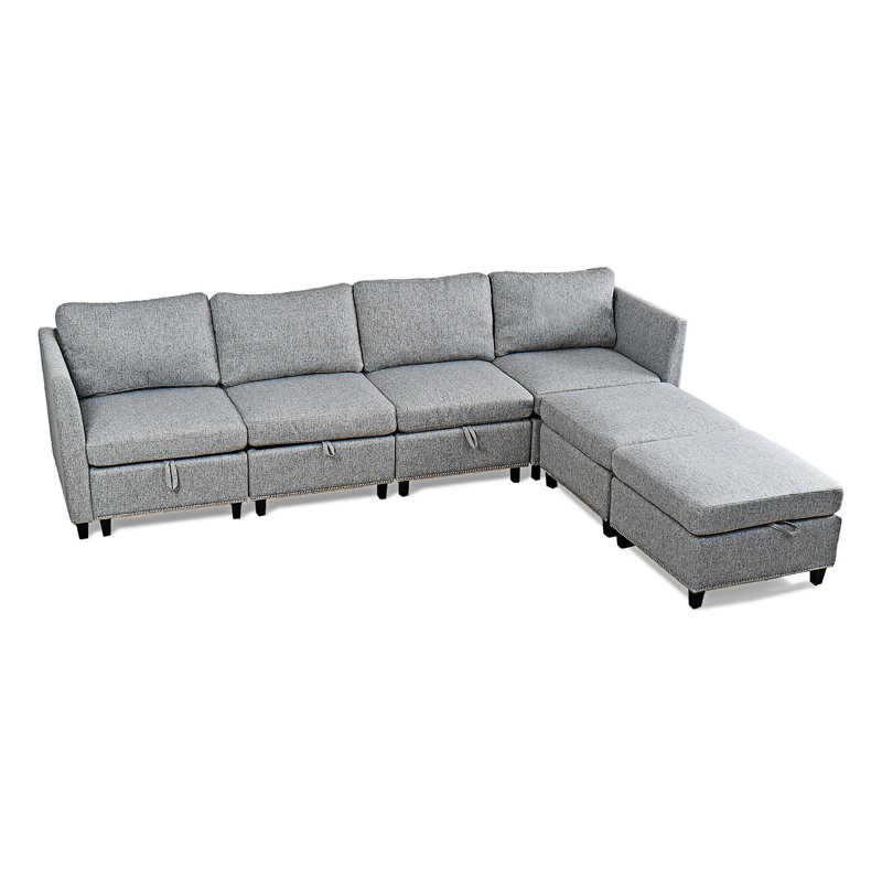 Convertible Sectional Sofa with Storage Seat