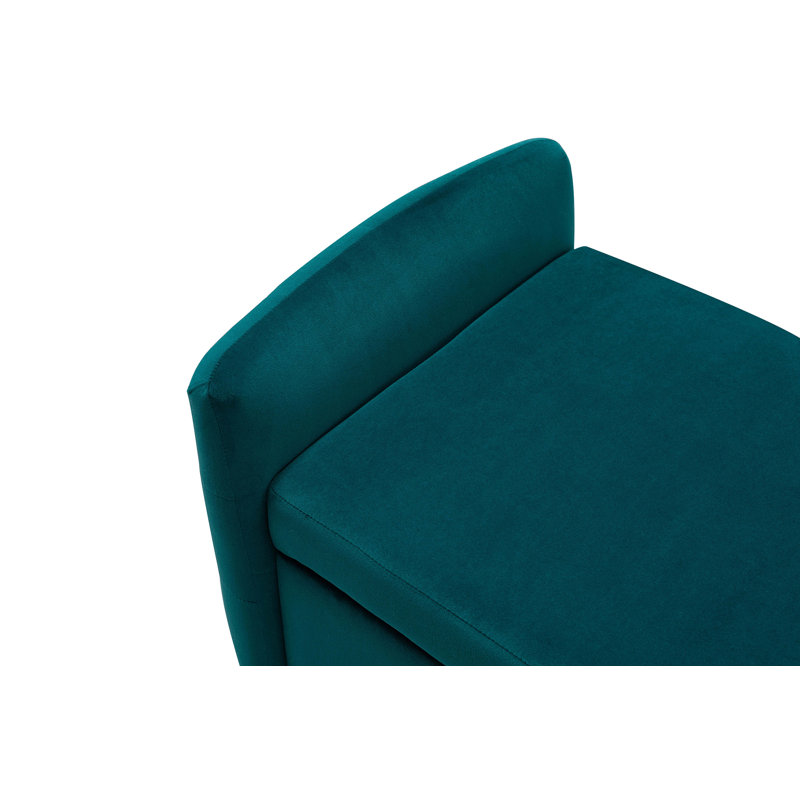 Banc de rangement à couvercle rabattable avec deux coussins l 58,5 po Aristides, Sarcelle