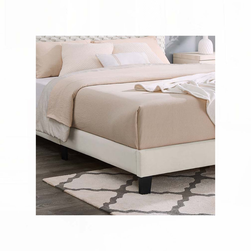 Lit plateforme tapissier Plush 3D, Grand lit