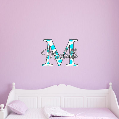 Décalcomanie murale nom imprimé monogramme