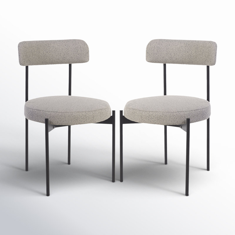 Liana 20'' H Boucle Upholstered Side Chair, Gray
