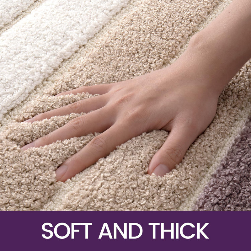Microfiber Rectangle Bath Rug, Beige