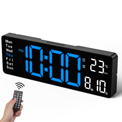 Grande horloge murale 16 pouces avec luminosité tamisée