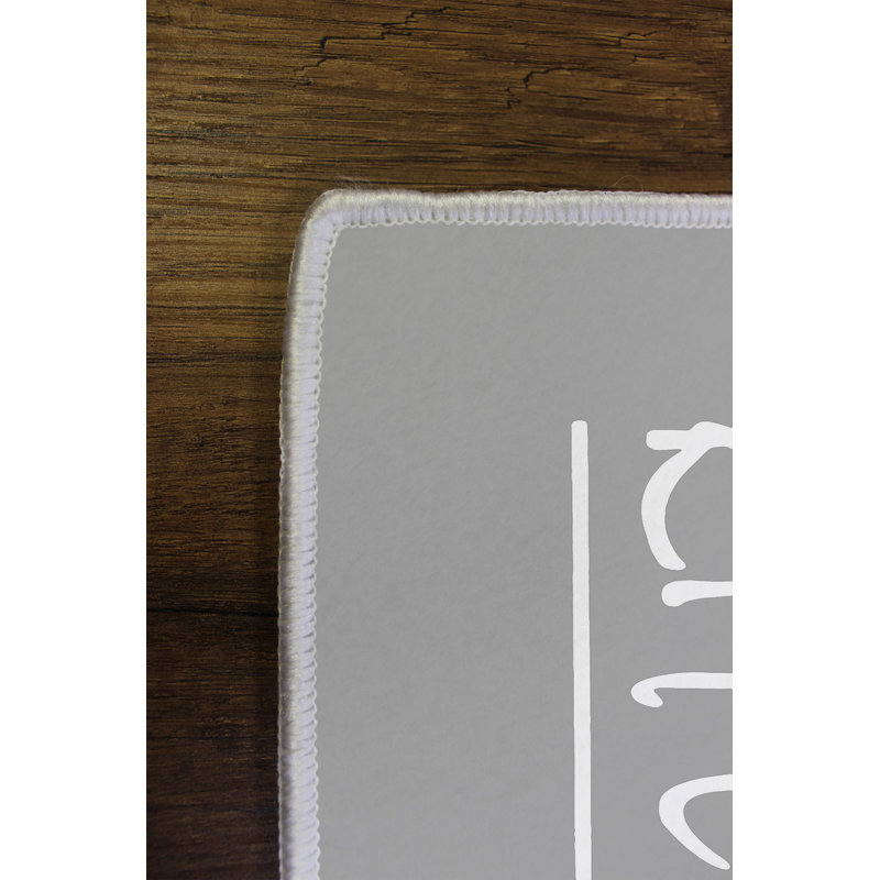 Tapis gris / blanc en polyester tissé à la machine, Rectangle 2 pi x 3 pi 3 po