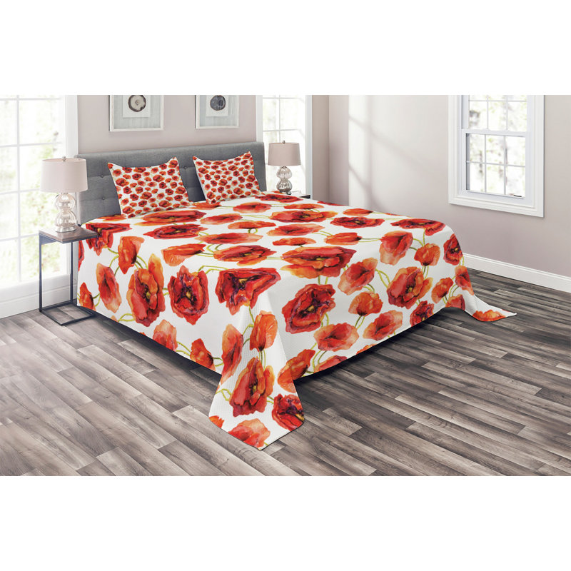 Farmhouse / Country Polyester Floral Coverlet