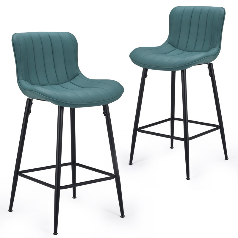 Tabouret de comptoir rembourré 27 po avec structure en métal , Green