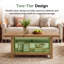 Table basse 47,24 po en bois massif avec rangement pour le salon