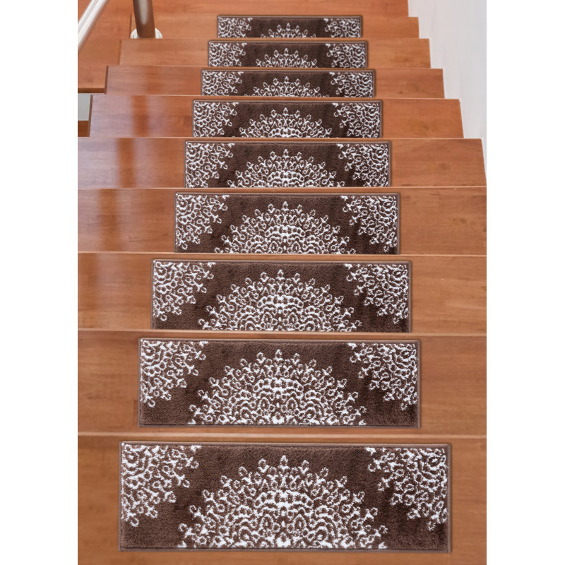 Tapis d'escalier Fogleman, Brun/Ivoire, 13