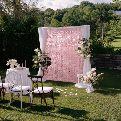 12 Pcs Shimmer Wall Backdrop Panels Square Sequin Party Decoration for Birthday Graduation Anniversary Engagement