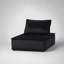 Canapé modulaire en velours noir avec repose-pieds 120 po 5 pièces