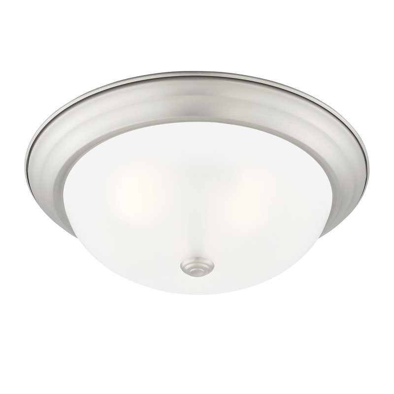 Miesner Glass Flush Mount, Pewter, 5.25" H x 13.25" W x 13.25" D