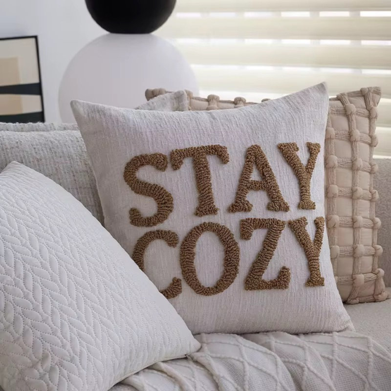 Stay Cozy Tufted Throw Pillow Cover