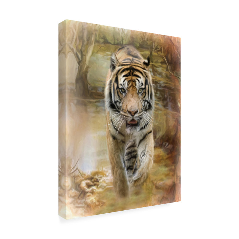 Animaux, tigre sur toile, H 35 po x l 47 po x P 2 po