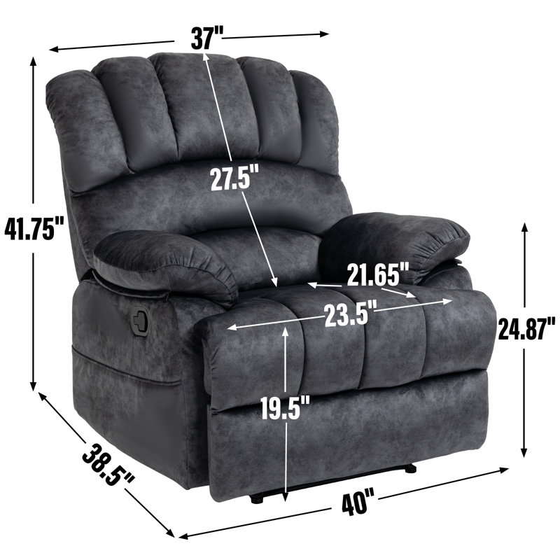 Fauteuil inclinable manuel, siège de cinéma maison avec dossier réglable pour le salon, Gris