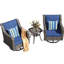 Deux chaises pivotantes et une table d'appoint JB