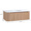 Meuble-lavabo mural 42 po avec comptoir en marbre artificiel Cararra Arcora, évier en céramique, conception courbée avec rayures, pré-assemblé-126233530-126233529