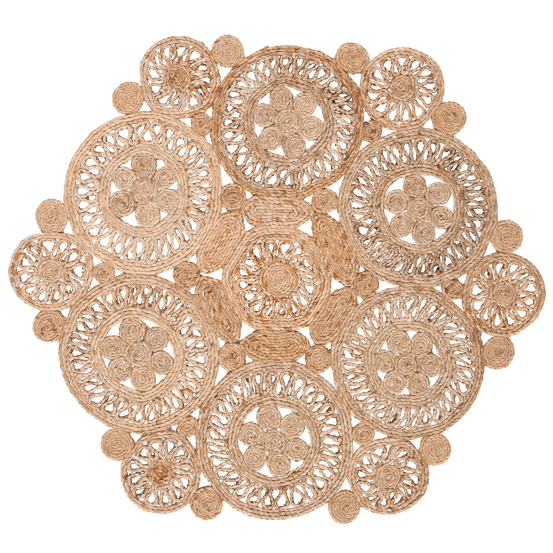 Tapis en jute tissé à la main Padma, Rond 7 pi