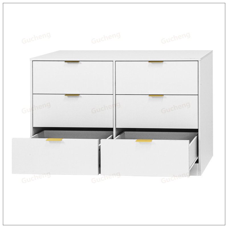 Commode à 6 tiroirs, commode pour chambre à coucher, salon, couloir et vestibule Simply Modern, Blanc
