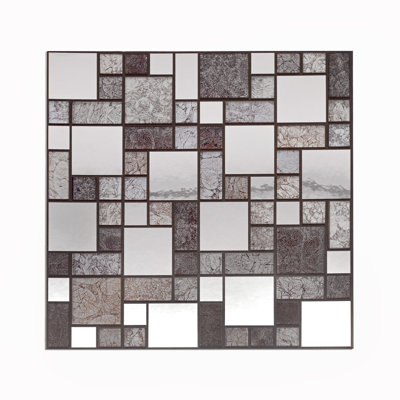 Metallic Stone Mosaic Wall Tile Sticker Set 15cm x 15cm