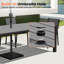 Table de salle à manger rectangulaire d'extérieur 71,4 po L avec trou pour parasol et structure en aluminium  -2003037911-2003037910