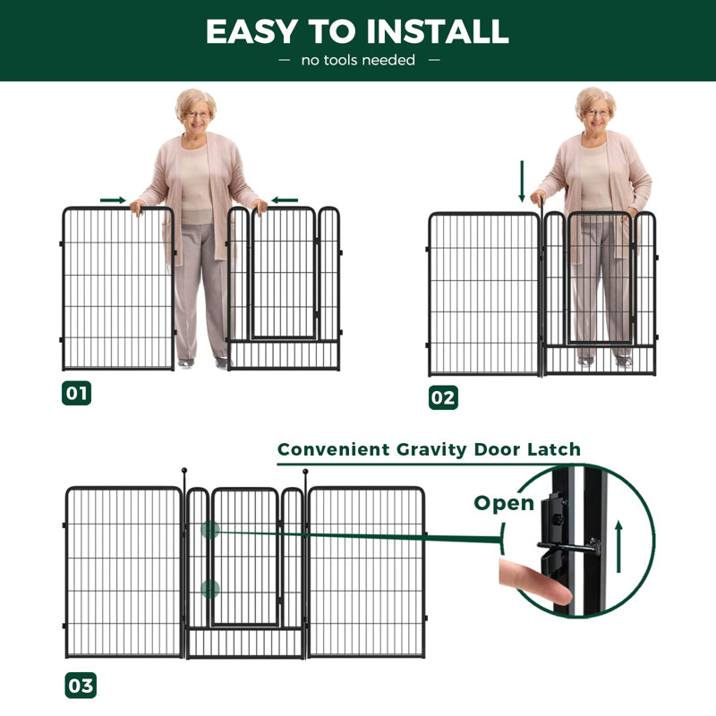 40cm H Panel Metal Yard Kennel