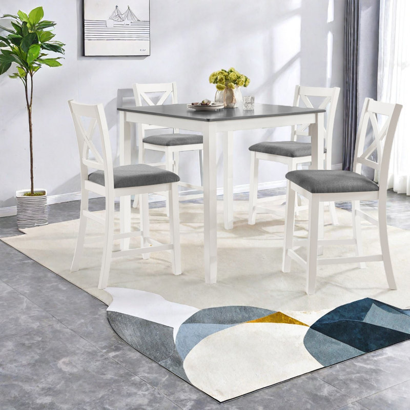 Ensembles de table de salle à manger compacts (doit inclure à la fois la table et la chaise), 5 pièces en bois moderne pour petite cuisine