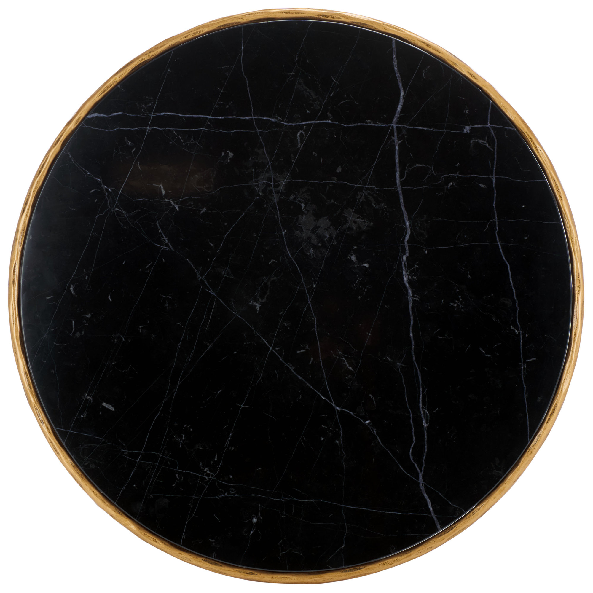 Evelynn Single Coffee Table, Marble, Brass, Black