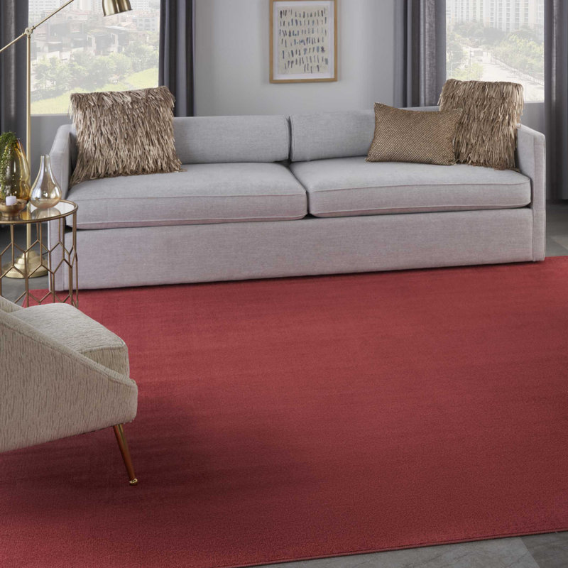 Tapis intérieur / extérieur rouge Mullican Sandy, Carré 9 pi