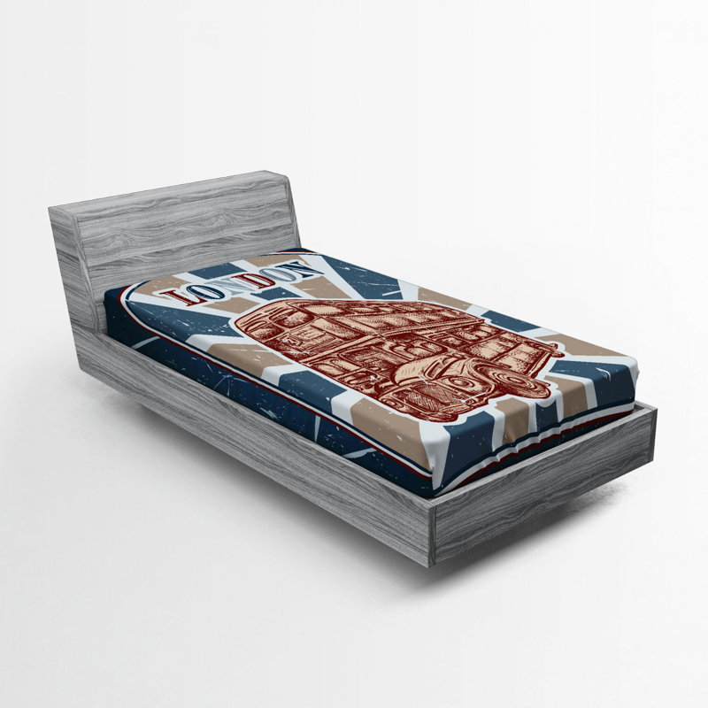 Drap-housse de bus english, Drap-housse de taille simple
