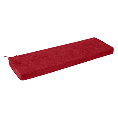 Coussin de banc, coussin en mousse haute résilience avec housse amovible et lavable et sangles d'attache. Convient à divers environnements intérieurs, y compris les canapés, les armoires à chaussures, 59 po x 18 po x 3 po, rouge
