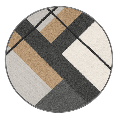 Tapis gris moelleux moelleux et minimaliste noueux